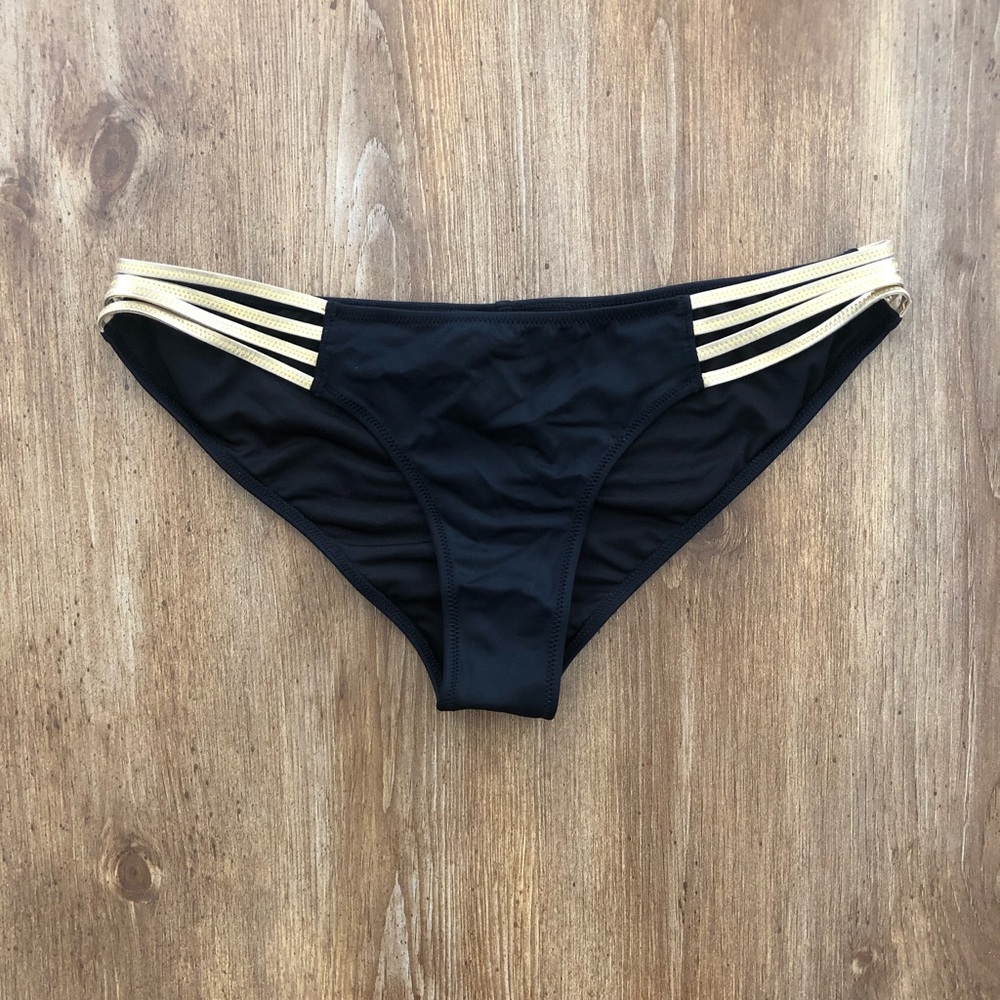 Victoria’s Secret Black and Gold Bikini Bottoms